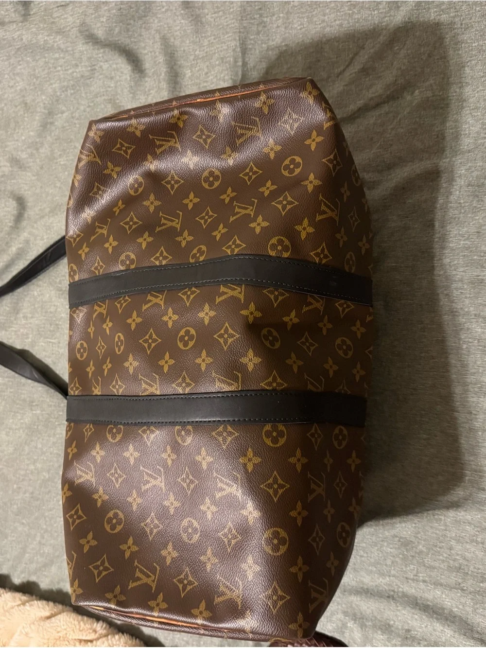 Louis Vuitton Monogram leather duffel bag in classic Brown and Tan